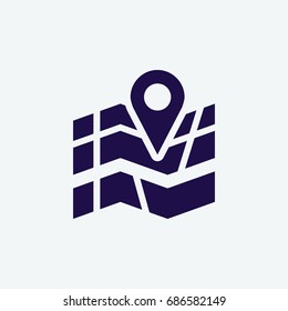 location map icon vector