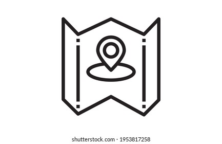  Ilustración vectorial de icono de mapa de ubicación
