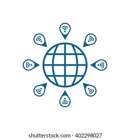 location   map  icon, vector illustration. Flat design  