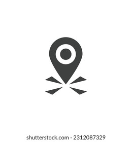 Location Map Icon Vector Isolated Black and White Design Graphic