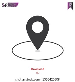 location map icon vector in white background