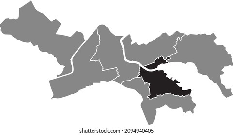 Location map of the Innenstadt District of Lucerne-Luzern, Switzerland