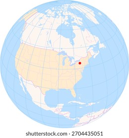 Location Map of Ithaca Tompkins Int. Airport (Ithaca, New York, United States). IATA-code: ITH. No labels at all.