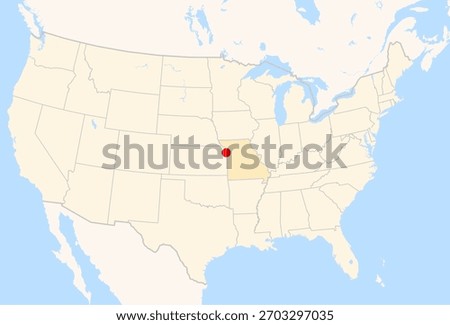 Location Map of Kansas City Int. Airport (Kansas City, Missouri, USA). IATA-code: MCI. No labels at all.