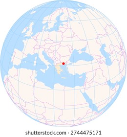 Location Map of Kavala Int. Airport (Kavala, Anatoliki Makedonia Kai Thraki, Greece). IATA-code: KVA. No labels at all.