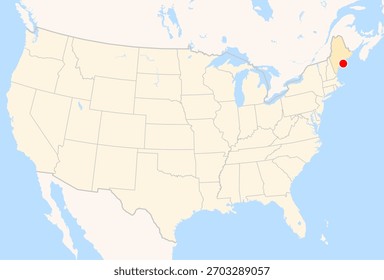 Mapa de localização do Aeroporto Regional de Knox County (Rockland, Maine, EUA). Código IATA: RKD. Sem rótulos.