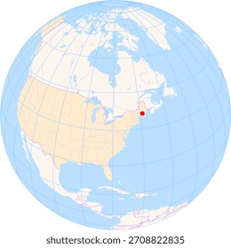 Mapa de Localização do Aeroporto Regional Knox County (Rockland, Maine, Estados Unidos). Código IATA: RKD. Sem rótulos.