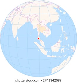 Location Map of Krabi Int. Airport (Krabi, Krabi, Thailand). IATA-code: KBV. No labels at all.