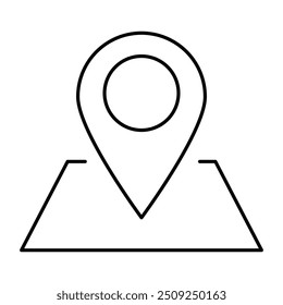 Location Map Line Icon. Contact Icon Editable Stroke Vector Illustration