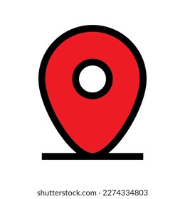 Location map line icon isolated on white background. Black flat thin icon on modern outline style. Linear symbol and editable stroke. Simple and pixel perfect stroke vector illustration.