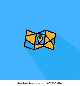 location map liner fill vector icon - ui icon vector