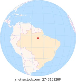Location Map of Maestro Wilson Fonseca Airport (Santarem, Para, Brazil). IATA-code: STM. No labels at all.
