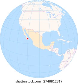Location Map of Manuel Marquez De Leon Int. Airport (La Paz, Baja California Sur, Mexico). IATA-code: LAP. No labels at all.