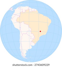 Location Map of Mario De Almeida Franco Airport (Uberaba, Minas Gerais, Brazil). IATA-code: UBA. No labels at all.
