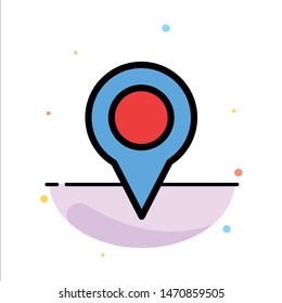 Location, Map, Marker, Pin Abstract Flat Color Icon Template. Vector Icon Template background