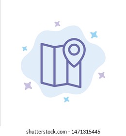 Location, Map, Marker, Pin Blue Icon on Abstract Cloud Background. Vector Icon Template background