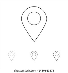 Location, Map, Marker, Pin Bold and thin black line icon set