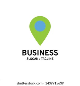 Location, Map, Marker, Pin Business Logo Template. Flat Color