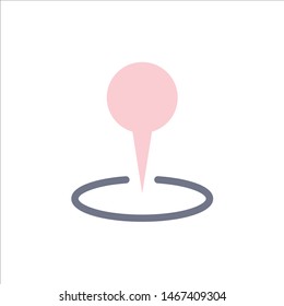 Location, Map, Marker, Pin  Flat Color Icon. Vector icon banner Template. Vector Icon Template background