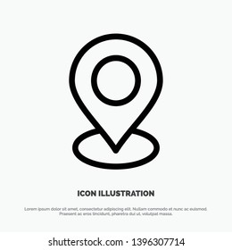 Location, Map, Marker, Pin Line Icon Vector