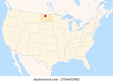 Location Map of Minot Int. Airport (Minot, North Dakota, USA). IATA-code: MOT. No labels at all.
