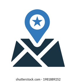 Location, map, navigation icon. Simple vector on isolated white background.