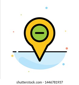 Location, Map, Navigation, Pin, minus Abstract Flat Color Icon Template