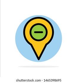 Location, Map, Navigation, Pin, minus Abstract Circle Background Flat color Icon. Vector Icon Template background