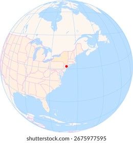 Location Map of New York (New York) in the United States