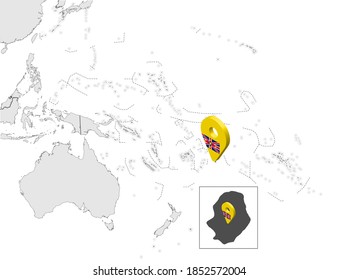 Mapa de ubicación de Niue en el mapa de Oceanía y Australia. Pin de posición del marcador de mapa de indicador Niue. Mapa de alta calidad de Niue su diseño. Oceanía.  EPS10.