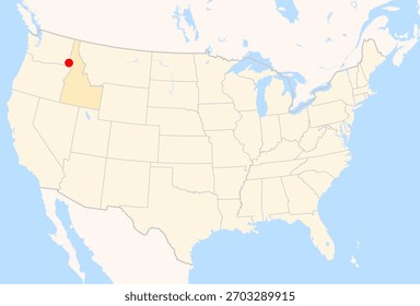 Mapa de Locación del Aeropuerto del Condado de Lewiston-Nez Perce (Lewiston, Idaho, Estados Unidos). Código IATA: LWS. No hay etiquetas en absoluto.