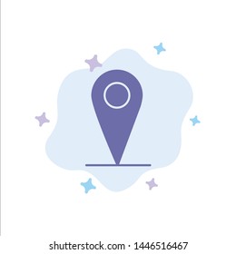 Location , Map, Pin Blue Icon on Abstract Cloud Background