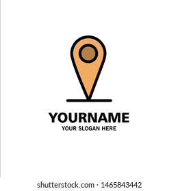 Location , Map, Pin Business Logo Template. Flat Color. Vector Icon Template background
