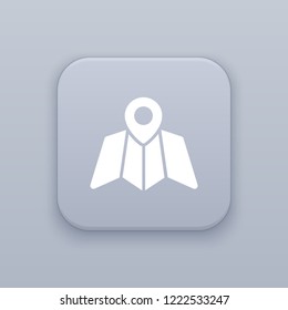 Location, Map, Pin button, best vector on a gray background