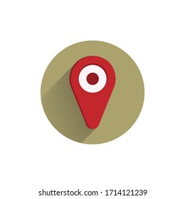 Location map pin colorful flat icon with shadow. travelling flat icon