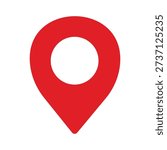 Location map pin, gps marker, navigation, geotag icon vector