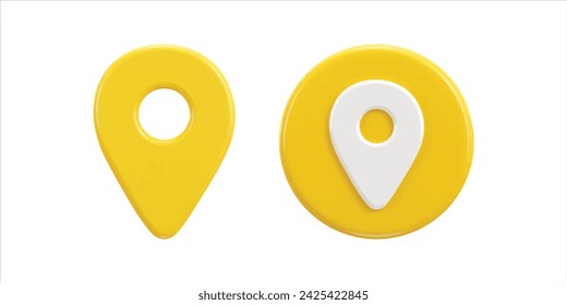 location map pin gps pointer markers 3d realistic icon set