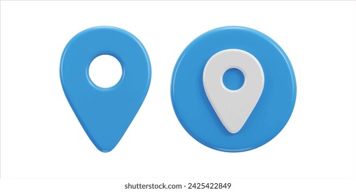 location map pin gps pointer markers 3d realistic icon set