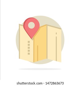 Location, Map, Pin, Hotel Abstract Circle Background Flat color Icon