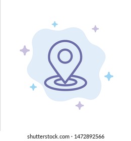 Location, Map, Pin, Hotel Blue Icon on Abstract Cloud Background