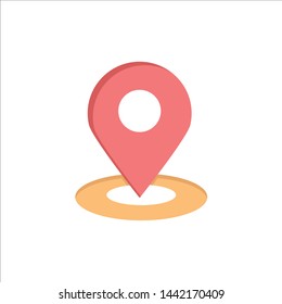 Location, Map, Pin, Hotel  Flat Color Icon. Vector icon banner Template