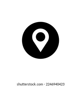 location map and pin icon black and white