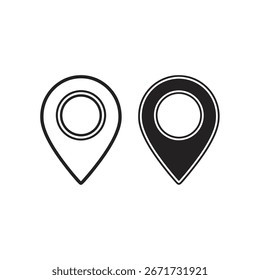 Location Map Pin Icon Black and White
