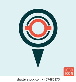 Location map pin icon. Gps navigation symbol. Vector illustration.