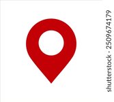 Location or map pin icon. red location pin symbol vector. isolated on white background