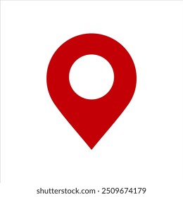 Location or map pin icon. red location pin symbol vector. isolated on white background