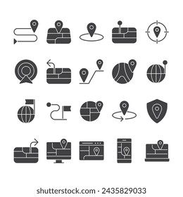 Location Map Pin Icon Set Sign Symbol