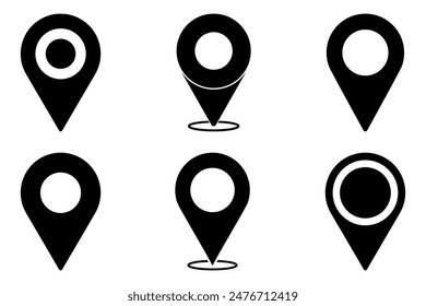 Location or map pin icon set. vector illustration