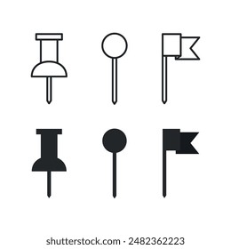 Lage und Karte Pin Icon Set Vektorgrafik Design.