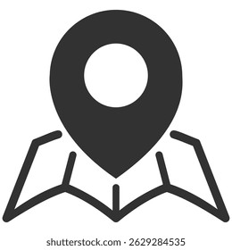 Location Map Pin Icon Set Isolated on Transparent. Flat and Outline GPS Marker Collection, Map Position Pointer Symbol, Black Editable Vector 